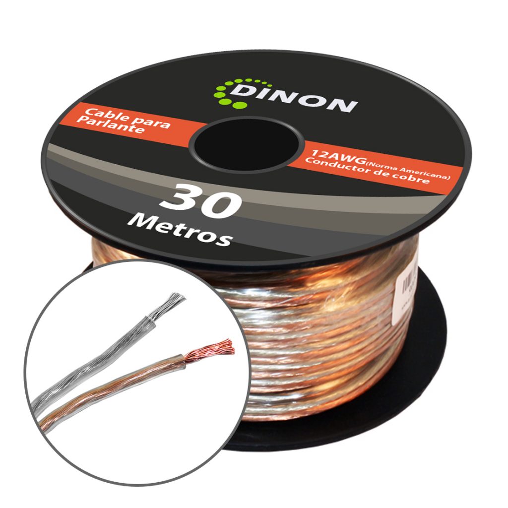ROLLO DE CABLE PARA PARLANTE 30M. 12AWG, COBRE FyC AUDIOVISUAL